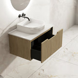 RHEA Fluted Wall-Hung Vanity - Natural Oak (All Sizes)