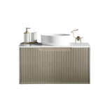 RHEA Fluted Wall-Hung Vanity - Natural Oak (All Sizes)