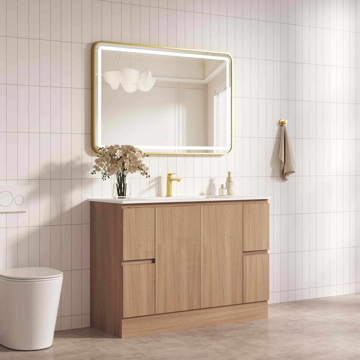 RITA Floor Standing Vanity - Elegant Oak 