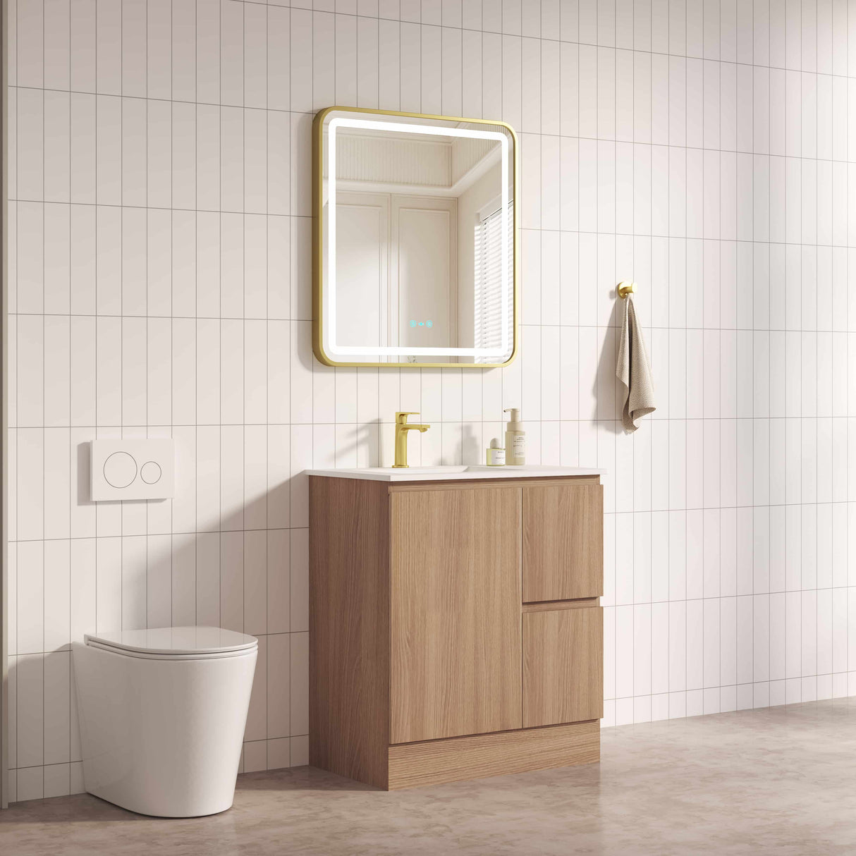 RITA Floor Standing Vanity - Elegant Oak 