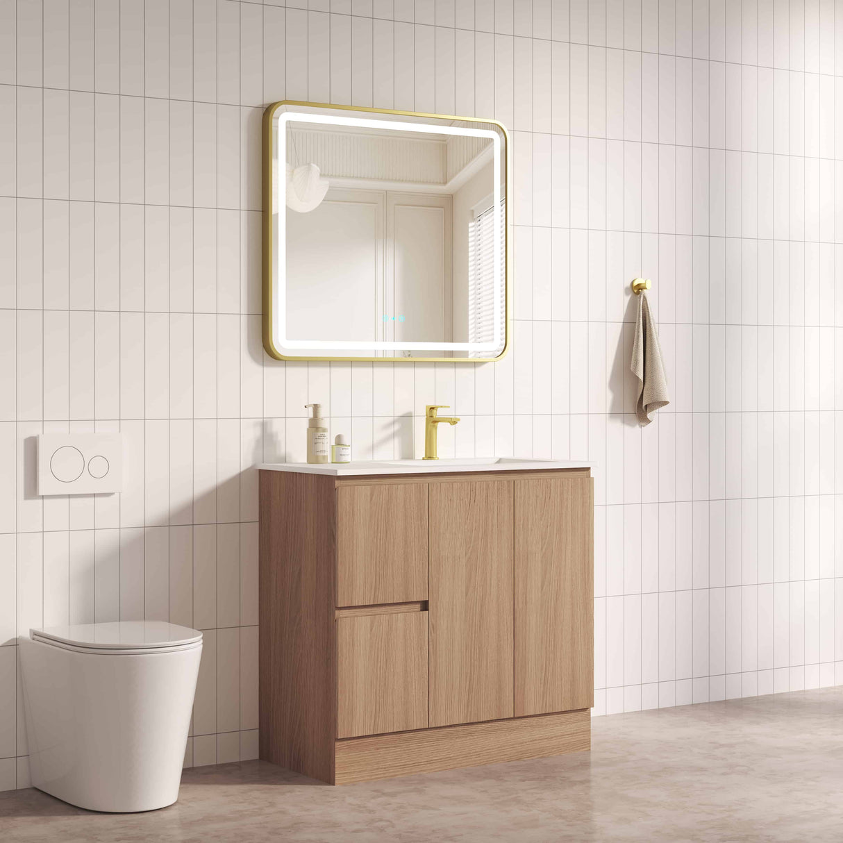 RITA Floor Standing Vanity - Elegant Oak 