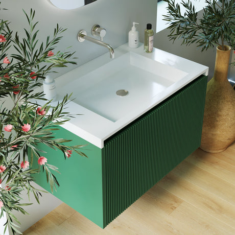 RIMINI Wall-Hung Vanity 800mm Rain Forest Green