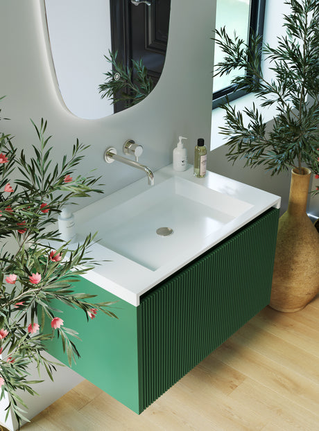 RIMINI Wall-Hung Vanity 800mm Rain Forest Green