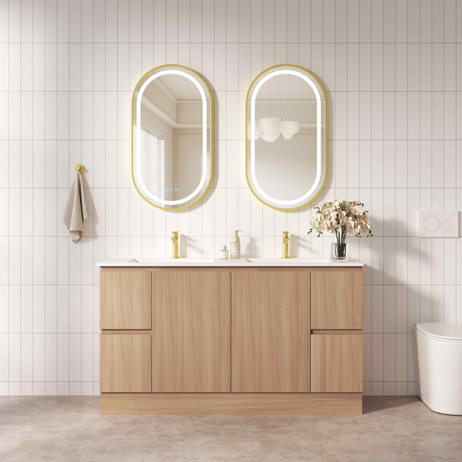 RITA Floor Standing Vanity - Elegant Oak 