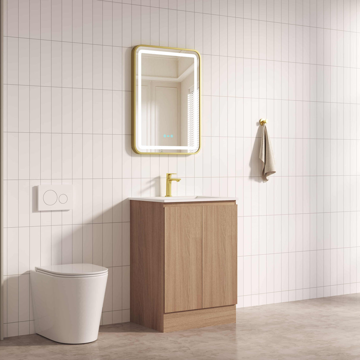RITA Floor Standing Vanity - Elegant Oak 