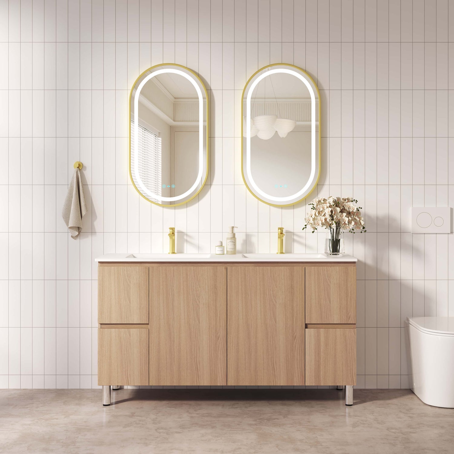 RITA Floor Standing Vanity in Elegant Oak