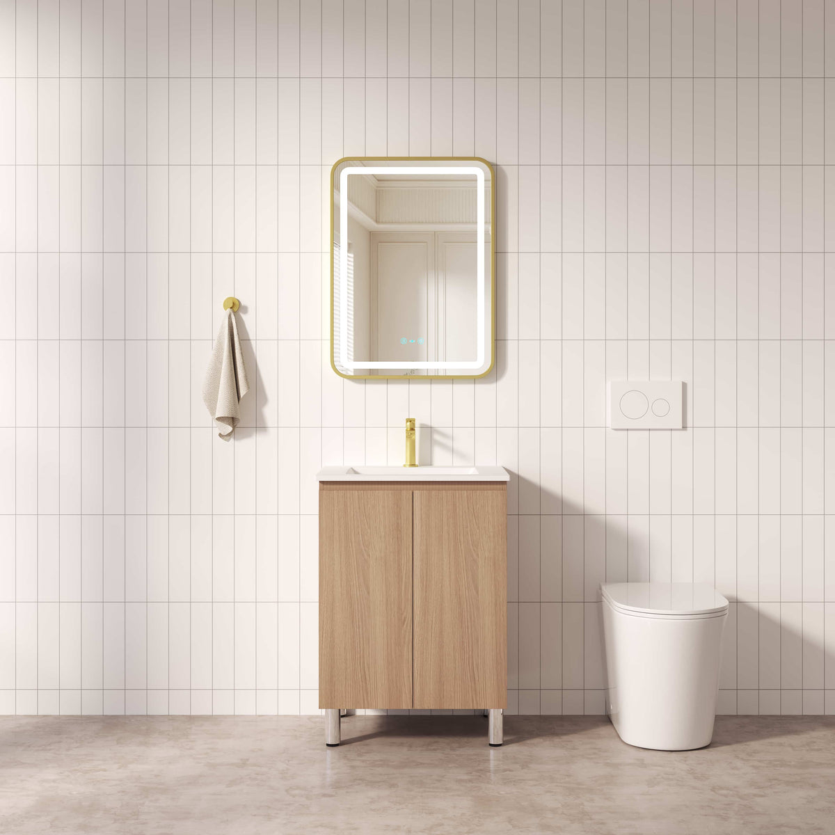 RITA Floor Standing Vanity in Elegant Oak