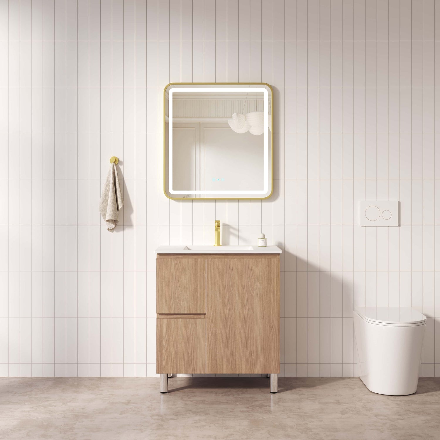RITA Floor Standing Vanity in Elegant Oak