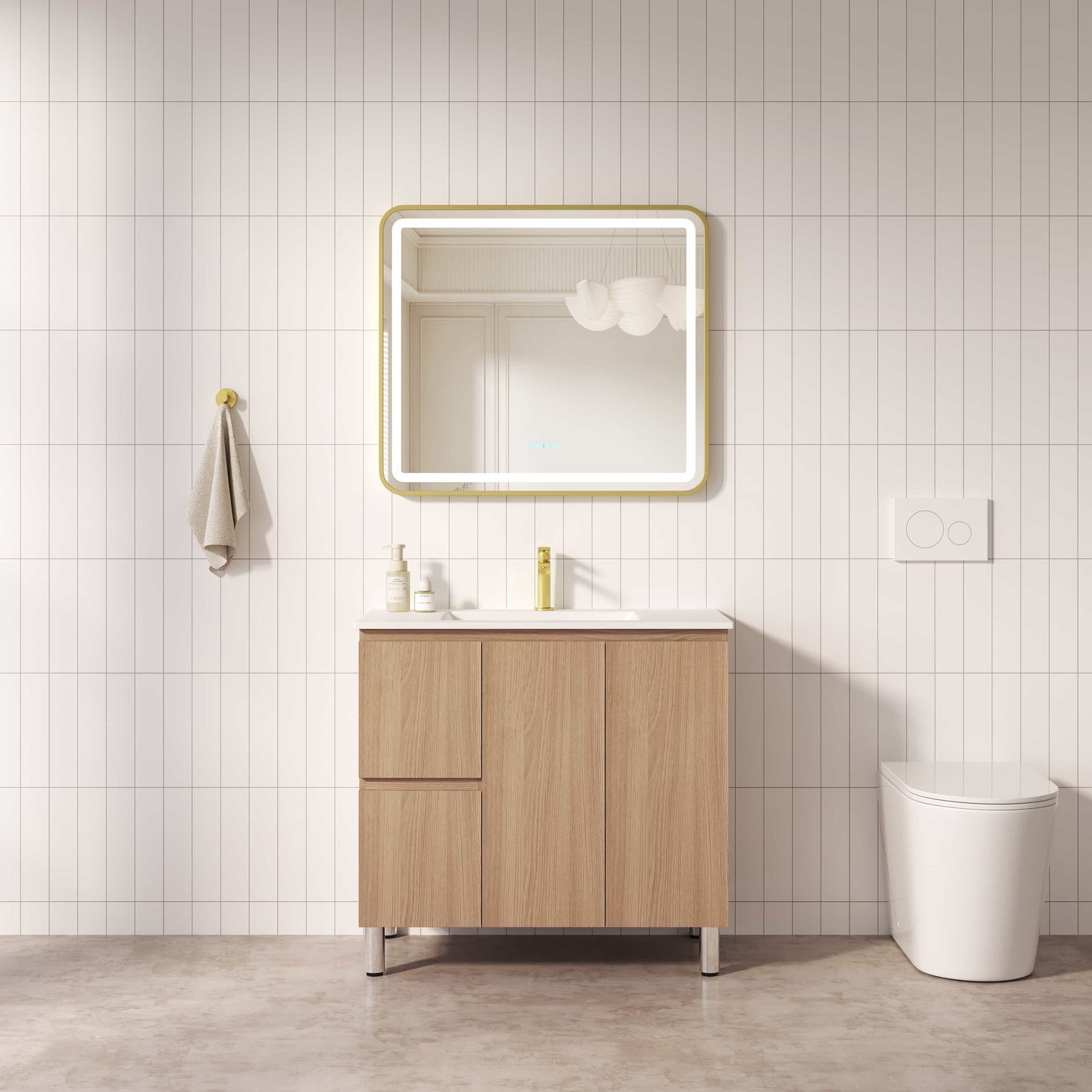 RITA Floor Standing Vanity in Elegant Oak