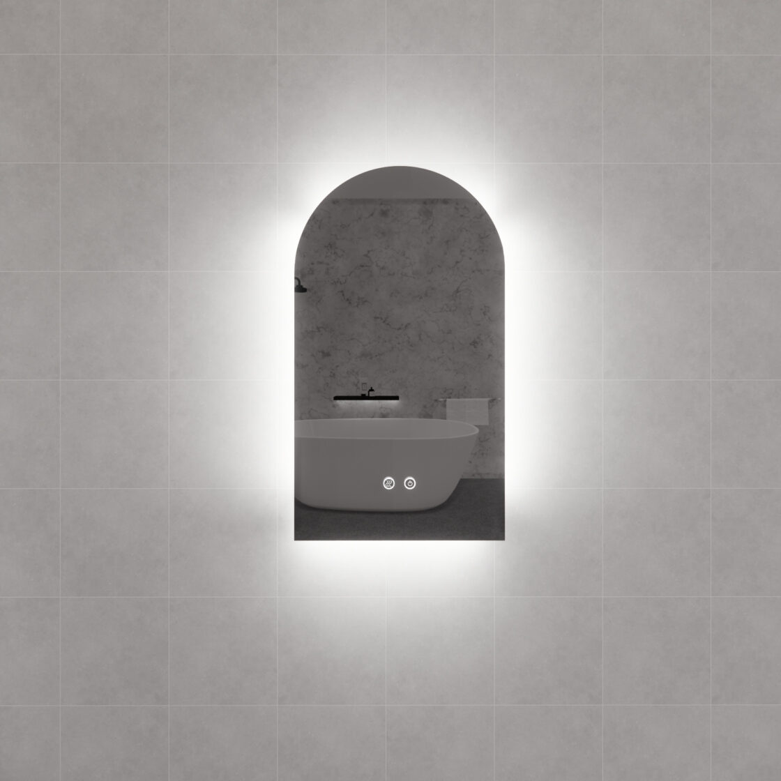 RIVA AR1 LED Arch Frameless Mirror 800/900mm