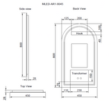 RIVA AR1 LED Arch Frameless Mirror 800/900mm