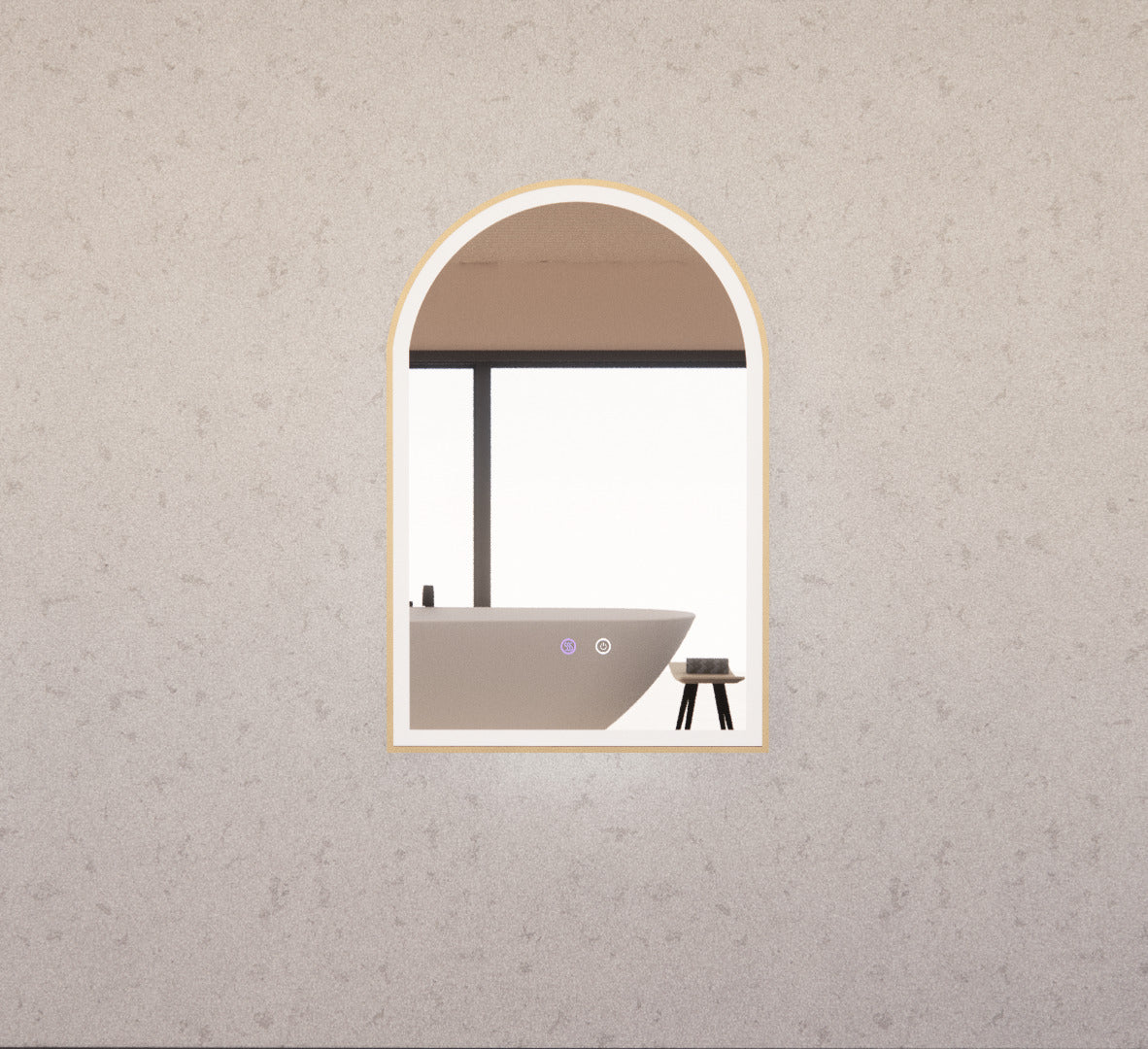 RIVA AR2 LED Arch Frame Mirror 800/900mm Brushed Gold