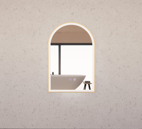 RIVA AR2 LED Arch Frame Mirror 800/900mm Brushed Gold