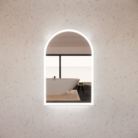 RIVA AR2 LED Arch Frame Mirror 800/900mm Brushed Nickel