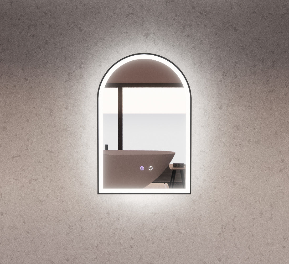RIVA AR2 LED Arch Frame Mirror 800/900mm Matte Black