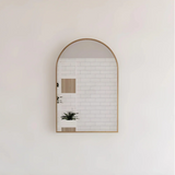 RIVA Brushed Gold Frame Arch Mirror (900x600mm)