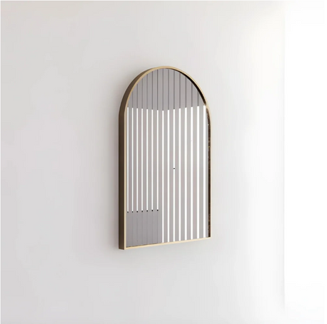 RIVA Brushed Gold Frame Arch Mirror (900x600mm)