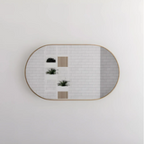 RIVA Brushed Gold Oval Framed Mirror 1200x700mm Wall Mounted
