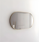 RIVA Brushed Gold Oval Framed Mirror 1200x700mm Wall Mounted
