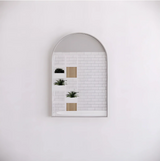 RIVA Brushed Nickel Frame Arch Mirror (900x600mm)