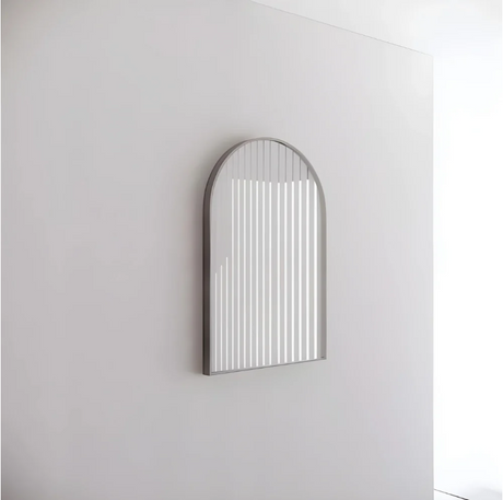 RIVA Brushed Nickel Frame Arch Mirror (900x600mm)