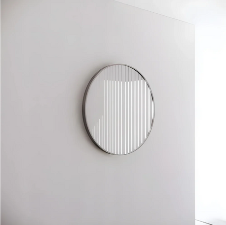 RIVA Brushed Nickel Frame Round Mirror (600/800mm)