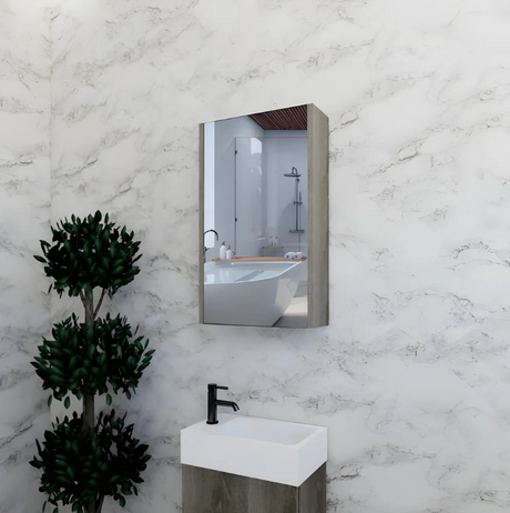 RIVA GENEVA FLAT Dark Oak Mirror Shaving Cabinet 450mm
