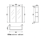 RIVA GENEVA FLAT Dark Oak Mirror Shaving Cabinet 600mm