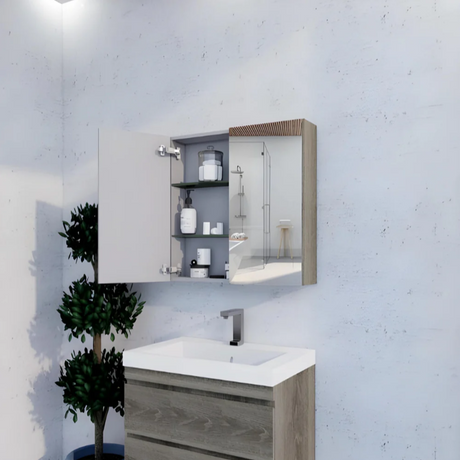 RIVA GENEVA FLAT Dark Oak Mirror Shaving Cabinet 750mm