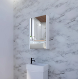 RIVA GENEVA FLAT Gloss/Matte White Mirror Shaving Cabinet 450mm