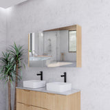 RIVA GENEVA FLUTED American Oak Mirror Shaving Cabinet 1200mm