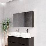 RIVA GENEVA FLUTED Matte Black Mirror Shaving Cabinet 1200mm