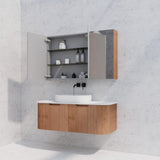 RIVA GENEVA FLUTED Solid Timber Mirror Shaving Cabinet 1200mm