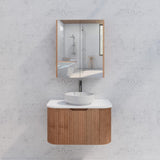 RIVA GENEVA FLUTED Solid Timber Mirror Shaving Cabinet 600mm