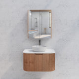 RIVA GENEVA FLUTED Solid Timber Mirror Shaving Cabinet 600mm