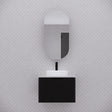 RIVA LONDON Matte Black Oval Shaving Cabinet 450mm