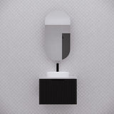 RIVA LONDON Matte Black Oval Shaving Cabinet 450mm