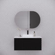 RIVA LONDON Matte Black Oval Shaving Cabinet 870mm-1