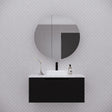 RIVA LONDON Matte Black Round Shaving Cabinet 800mm