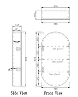 RIVA LONDON Matte White Oval Mirror Cabinet 455x870x140mm