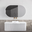 RIVA LONDON Matte White Oval Shaving Cabinet 1200mm-1