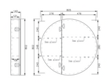 RIVA LONDON Matte White Round Shaving Cabinet 800mm-drawing