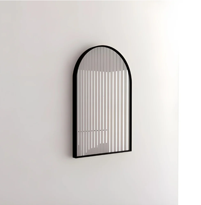 RIVA Matte Black Frame Arch Mirror (900x600mm)