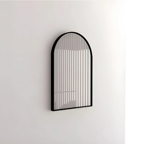 RIVA Matte Black Frame Arch Mirror (900x600mm)