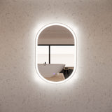 RIVA O1 LED Oval Frame Mirror 900/1200mm Brushed Nickel