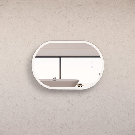 RIVA O1 LED Oval Frame Mirror 900/1200mm Brushed Nickel