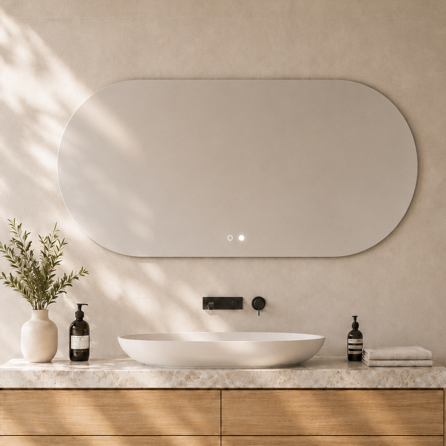RIVA O2 Backlit LED Oval Frameless Mirror 900/1200/1500mm
