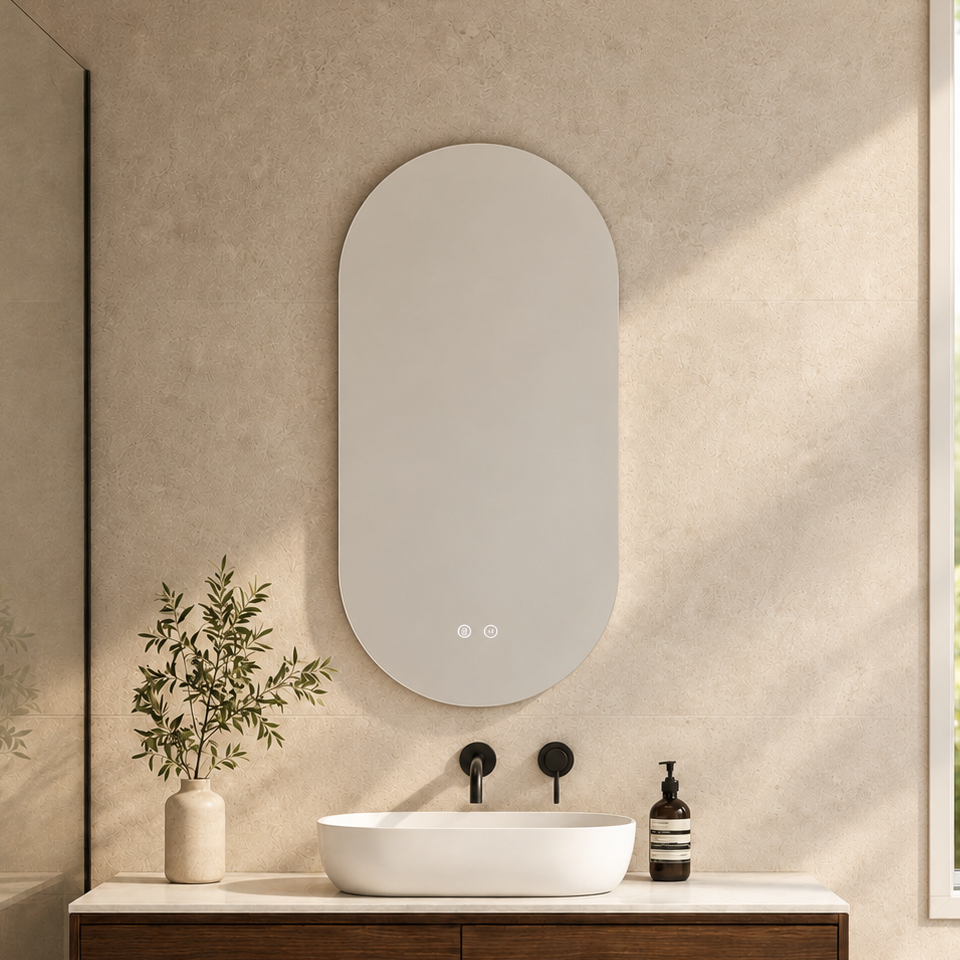 RIVA O2 Backlit LED Oval Frameless Mirror 900/1200/1500mm