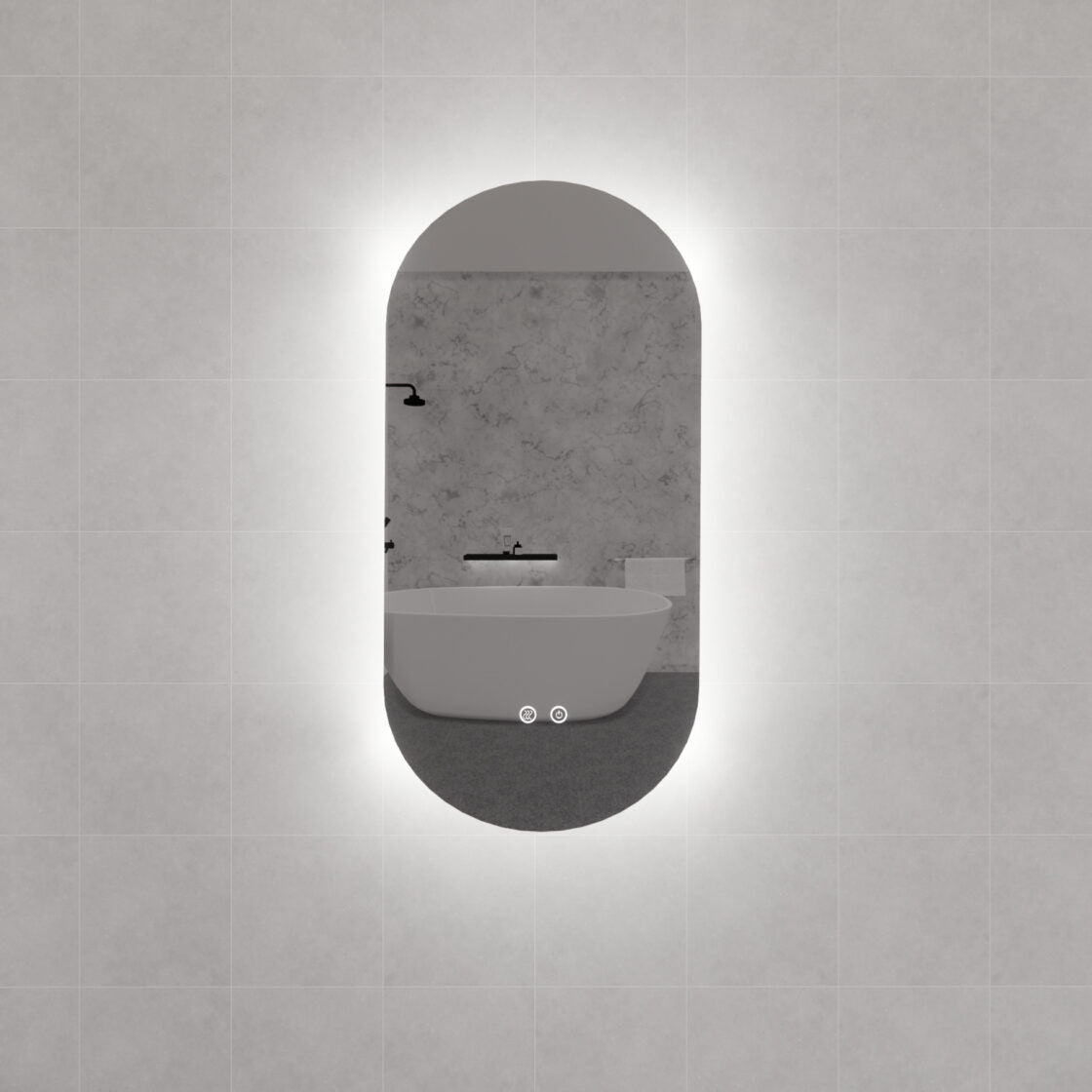 RIVA O2 LED Oval Frameless Mirror 900/1200mm
