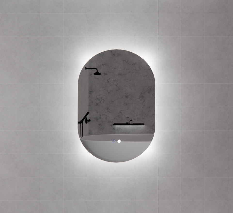 RIVA O2 LED Oval Frameless Mirror 900/1200mm